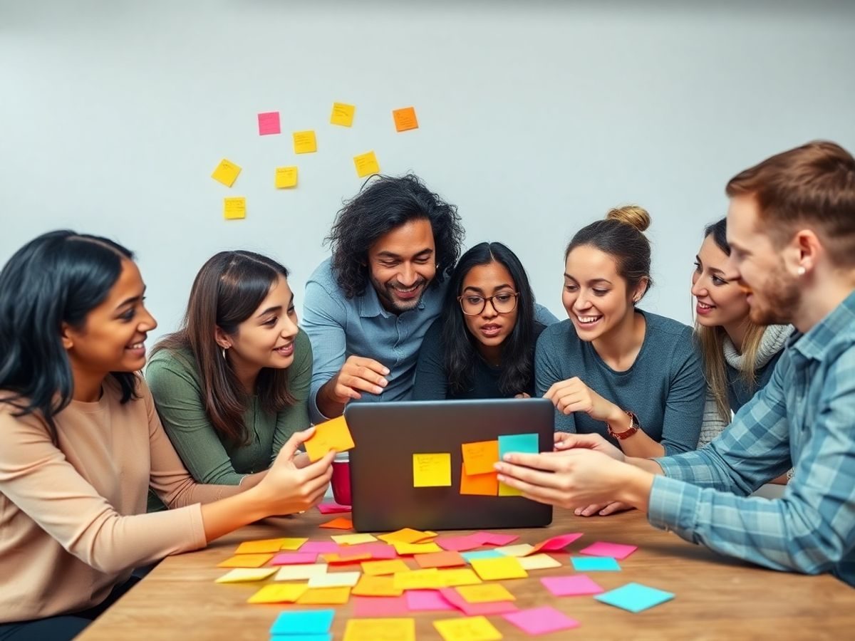 Grup divers de antreprenori discutând despre crowdfunding.